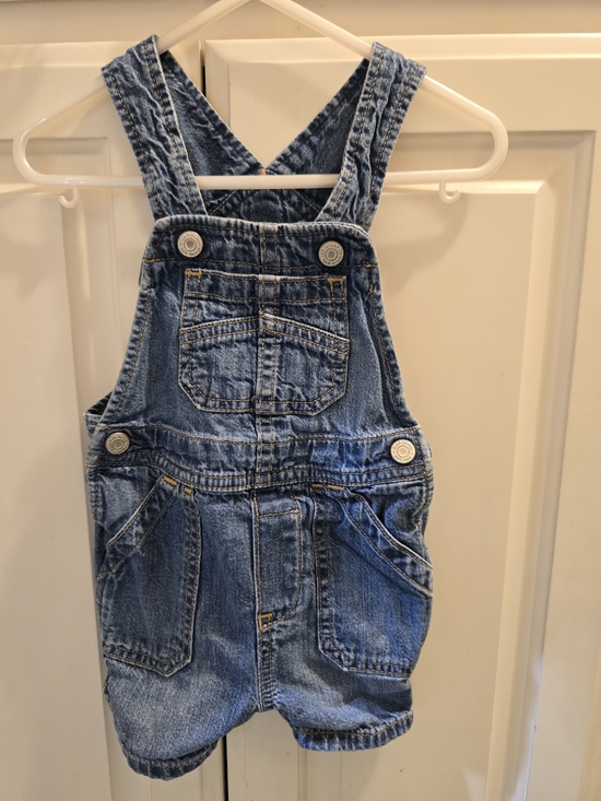 GAP Other - Baby GAP Blue Denim Shortalls with Front Pocket 6/9 Months